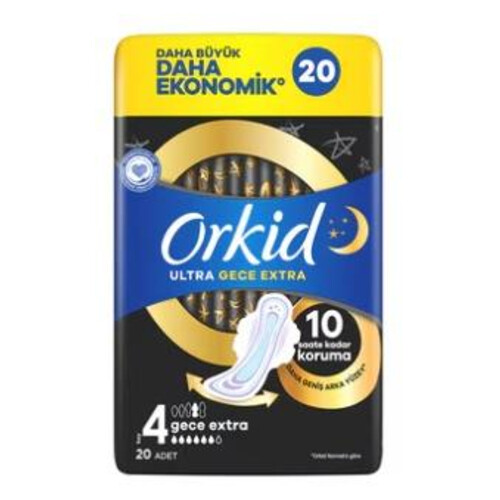 Orkid Ultra Extra Wing Gece Extra Dörtlü 20'li