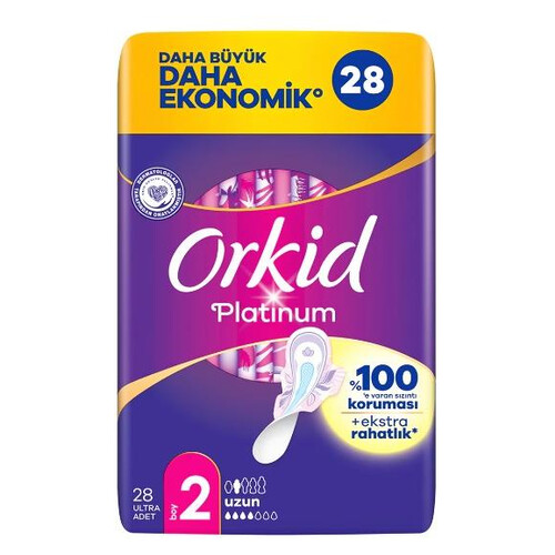 Orkid Comfort Platinum Wing Uzun Dörtlü 28'li