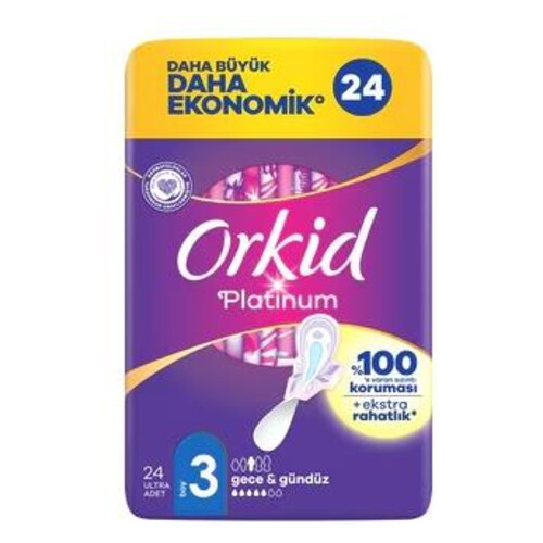 Orkid Comfort Platinum Wing Gece Dörtlu 24'lü