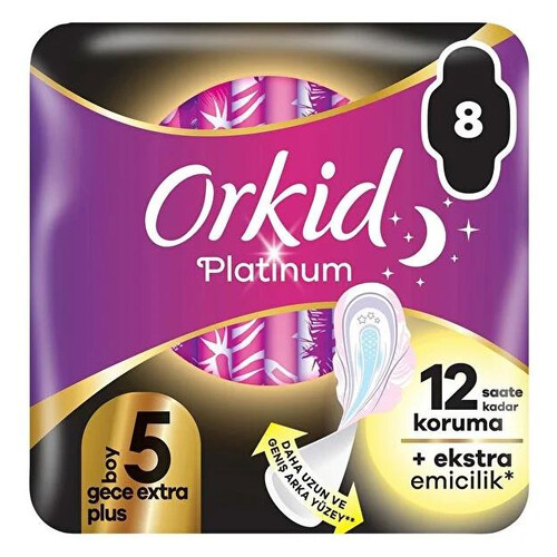 Orkid Platinum Wing Gece Extra Plus 8'li