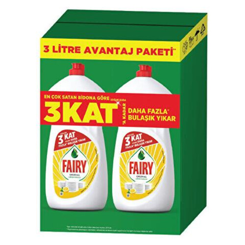 Fairy Bulaşık Deterjanı Limon 2*1500 Ml