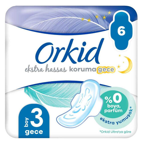 Orkid Ultra Extra Hassas Tekli Gece 6'lı