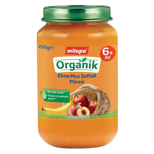 Milupa Organik Elma Muz Şeftali 200 Gr.