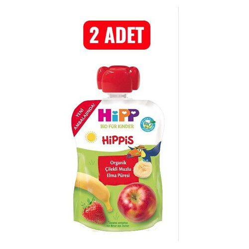 Hipp Organik Çilek Muz Elma 2*100 Gr